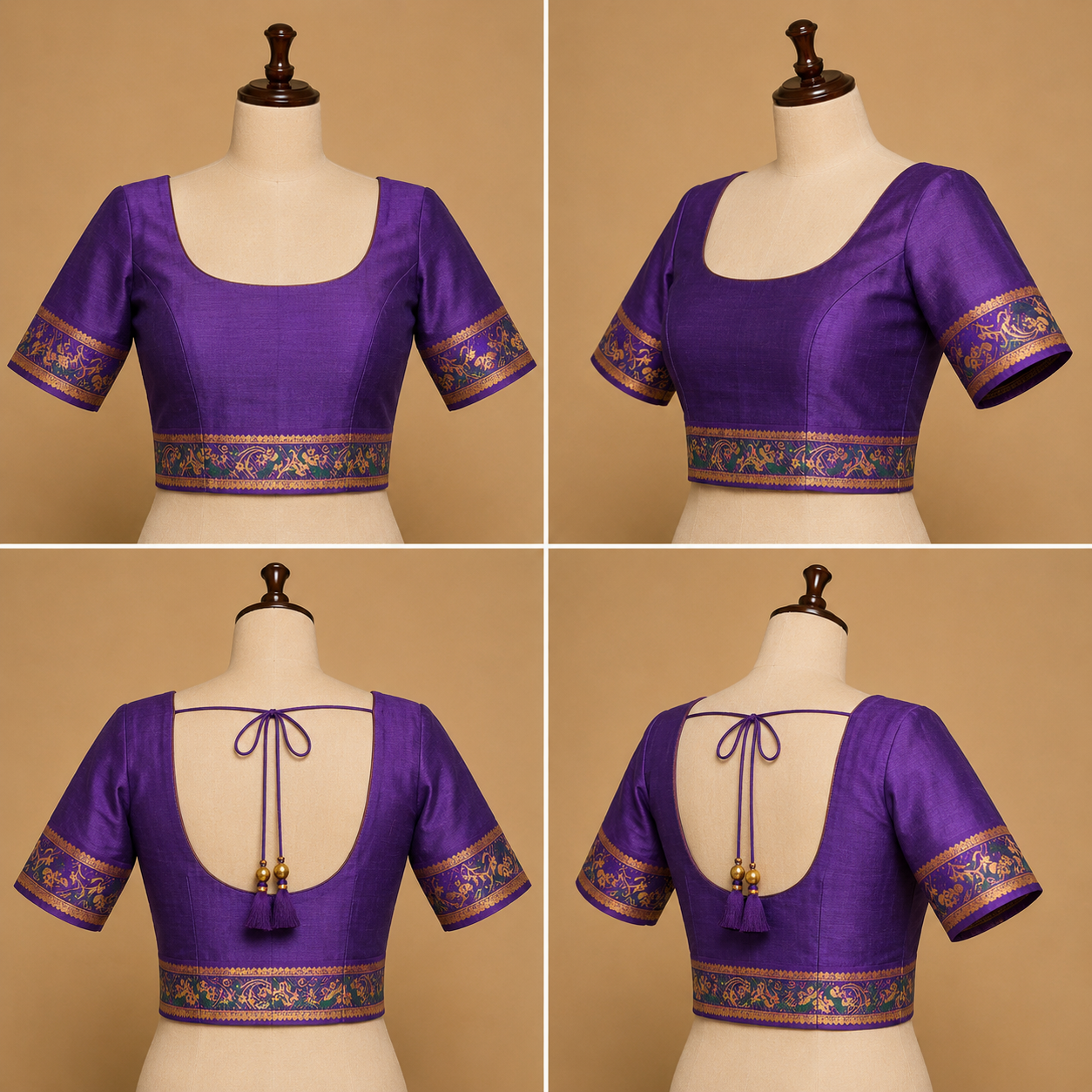 ZARTARI Handwoven Paithani Silk Saree – Olive Green with Royal Purple Floral Border & Rich Woven Pallu