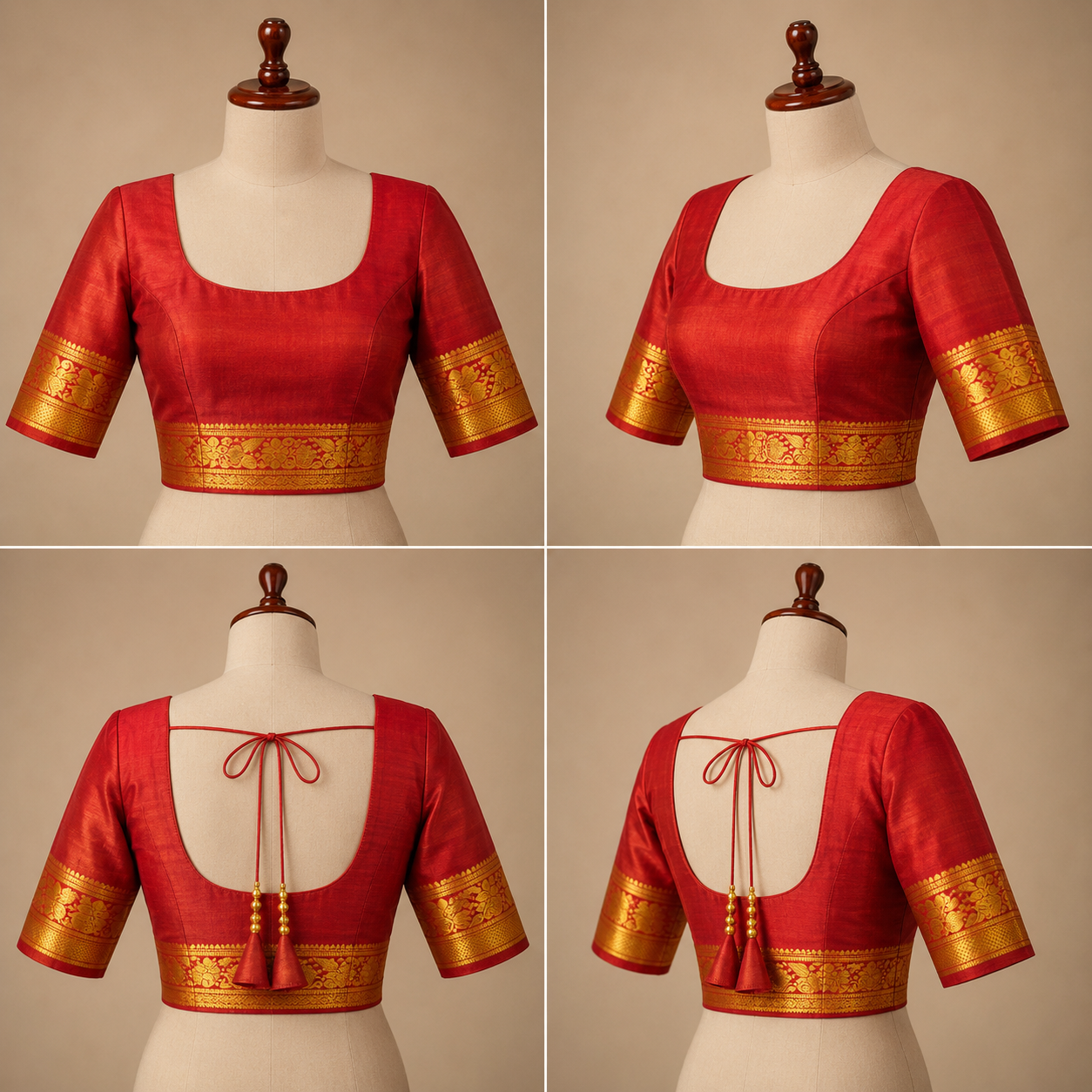 ZARTARI Handwoven Paithani Silk Saree – Aqua Blue Checks with Ruby Red Antique Gold Zari Border