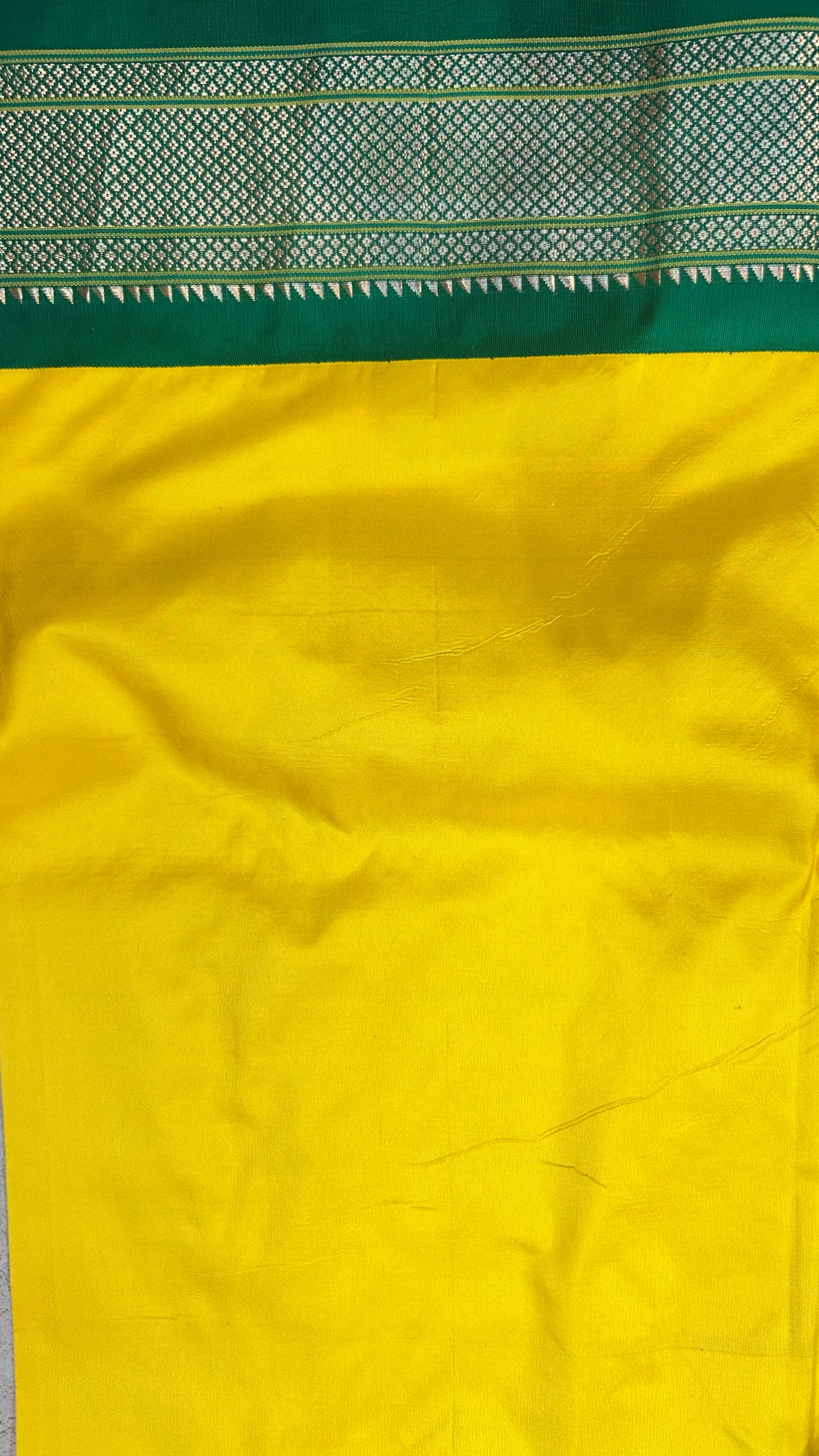 Yellow Paithani Saree with Square Design