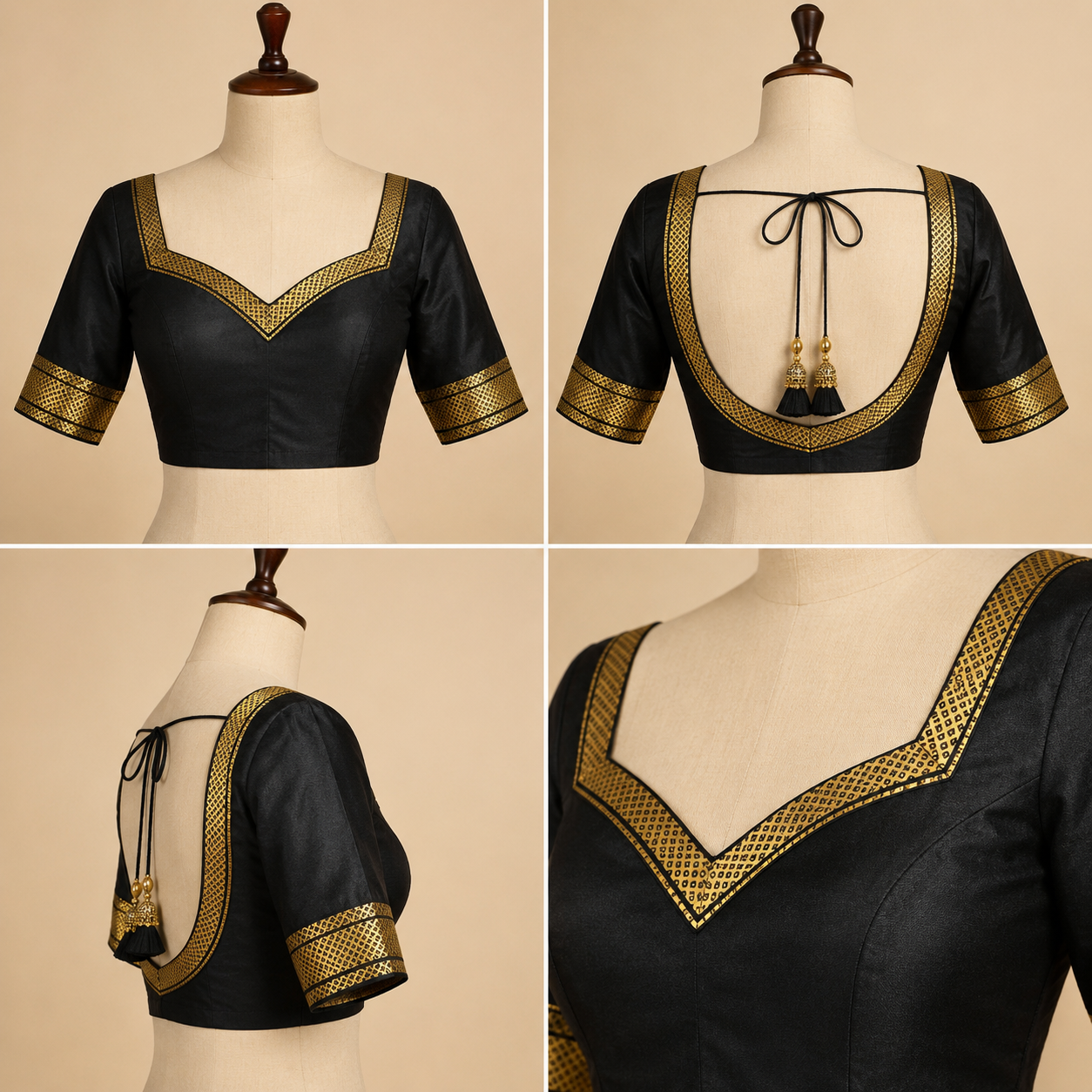 Zartari Black Paithani Silk Saree with Peacock Motif Pallu & Zari Border