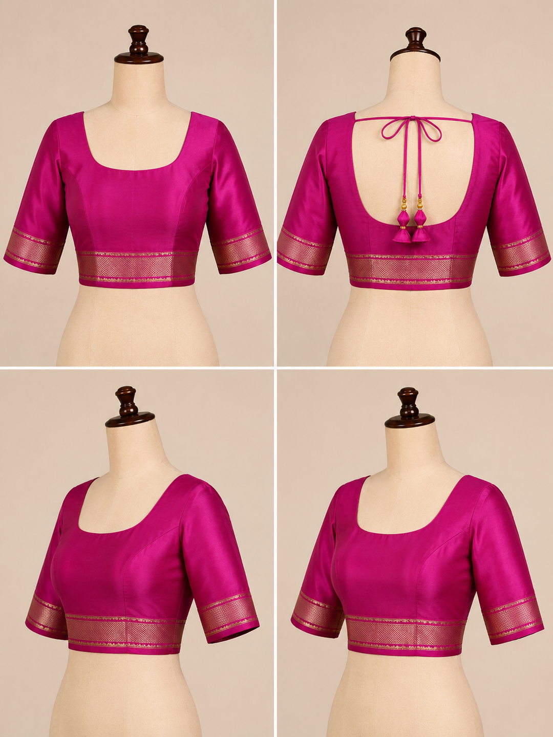 ZARTARI Paithani Silk Saree – Parrot Green with Rani Pink Zari Border & Traditional Floral Peacock Pallu