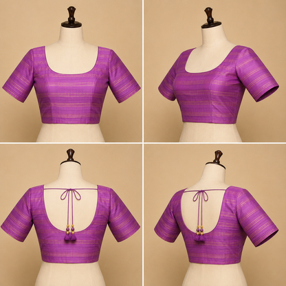 ZARTARI Handwoven Paithani Silk Saree – Golden Beige & Lavender Purple with Traditional Woven Border