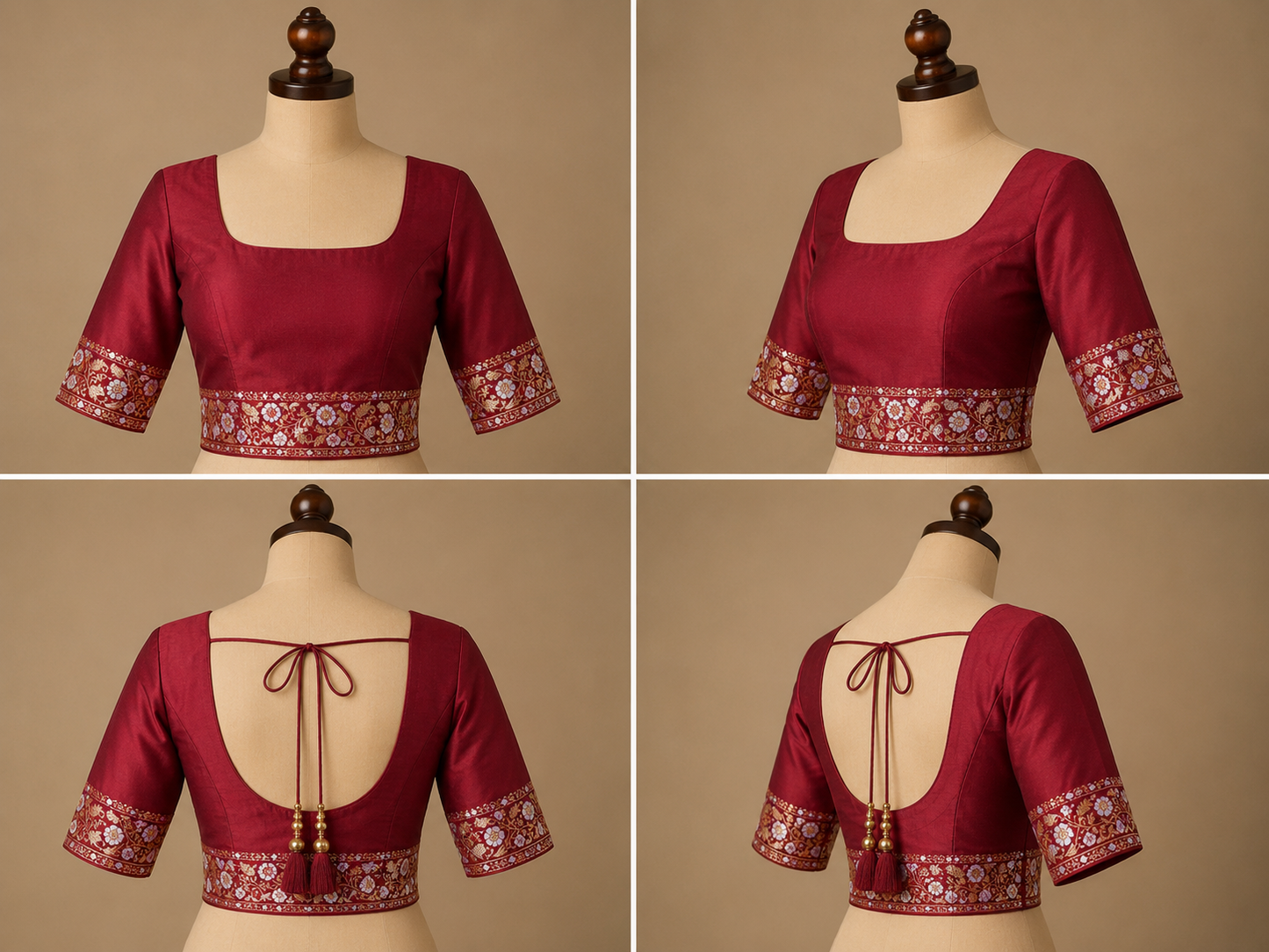 Zartari Handwoven Banarasi Silk Saree in Deep Maroon with Antique Gold Zari Weaving | Luxury Wedding Saree