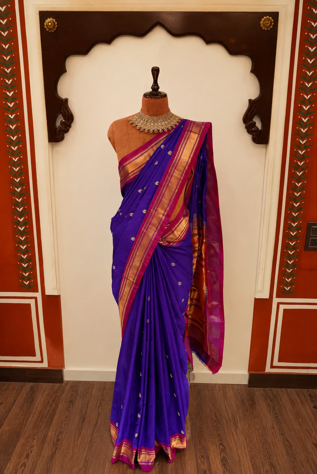 ZARTARI Handwoven Paithani Silk Saree – Royal Purple with Traditional Zari Border