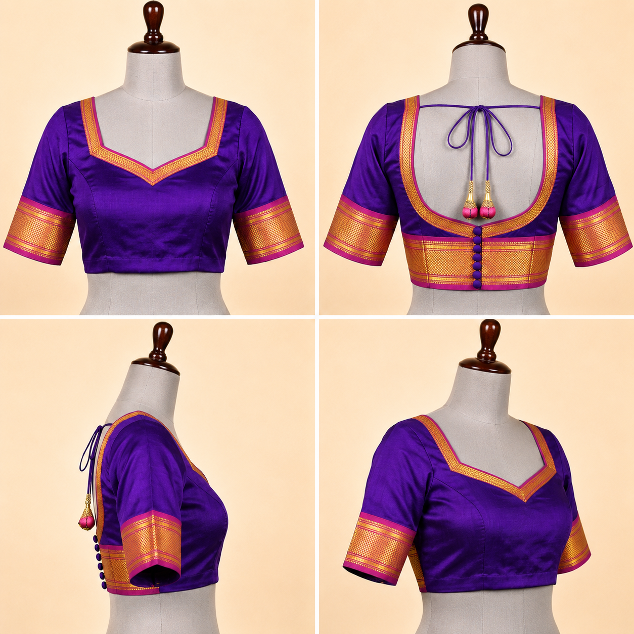 ZARTARI Handwoven Paithani Silk Saree – Royal Purple with Traditional Zari Border