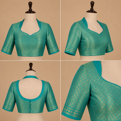 Zartari Premium Sunshine Yellow Paithani Silk Saree with Aqua Blue Peacock Border & Rich Zari Pallu
