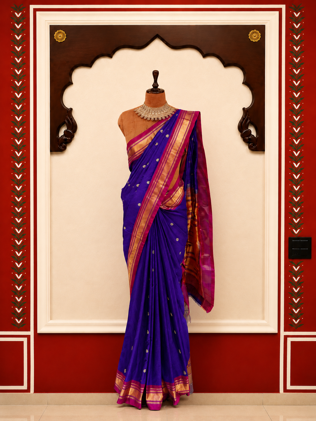 ZARTARI Handwoven Paithani Silk Saree – Royal Purple with Traditional Zari Border