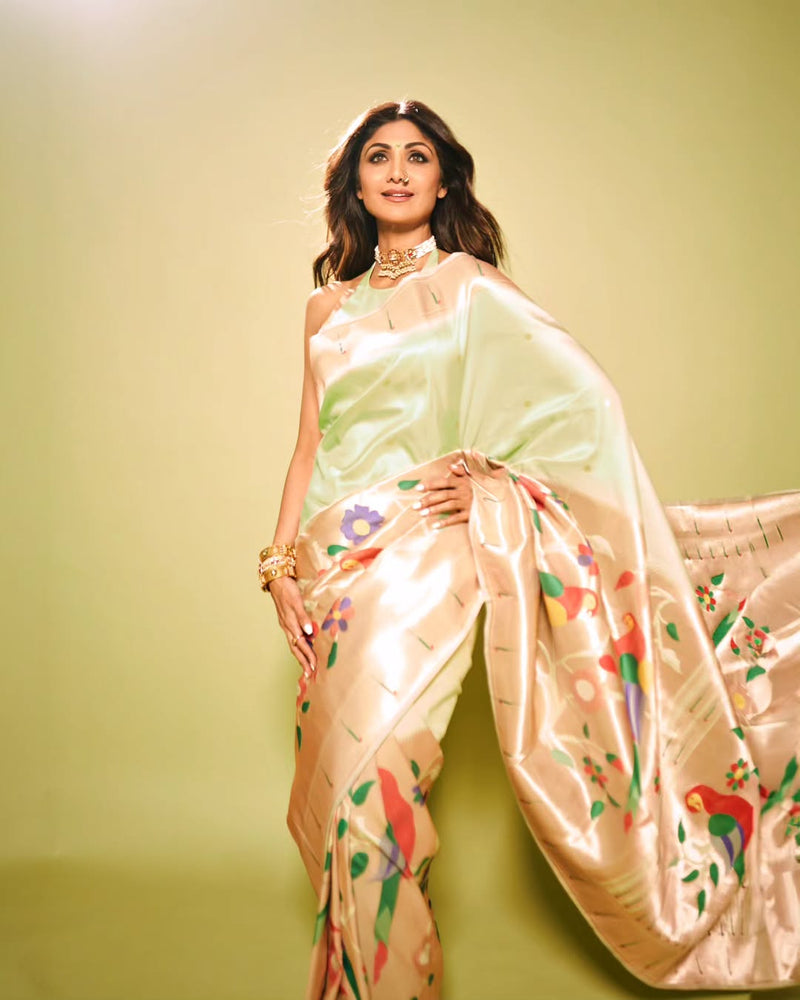 Shilpa Shetty in Zartari Pure Silk